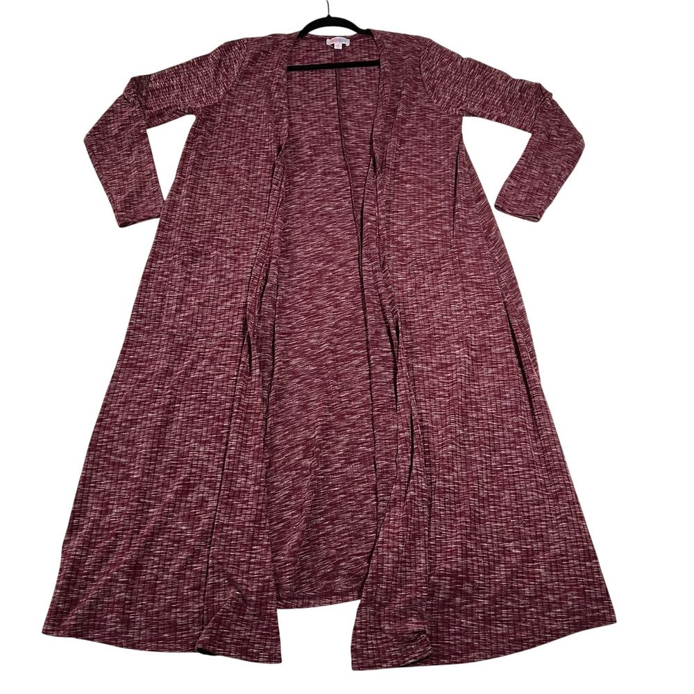 LuLaRoe Women's Long Ribbed Duster Cardigan Size Medium Pockets Casual Colorful